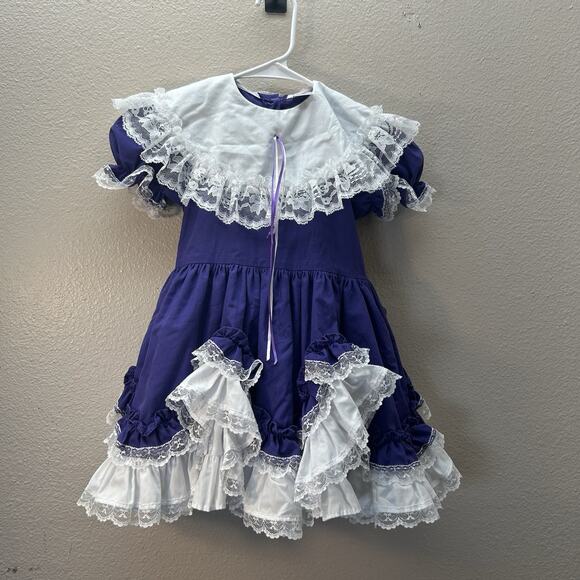 Girl's Lid'l Dolly Dolly’s Purple Southern Belle Dress Size 4 Pageant Ruffles - Picture 1 of 6